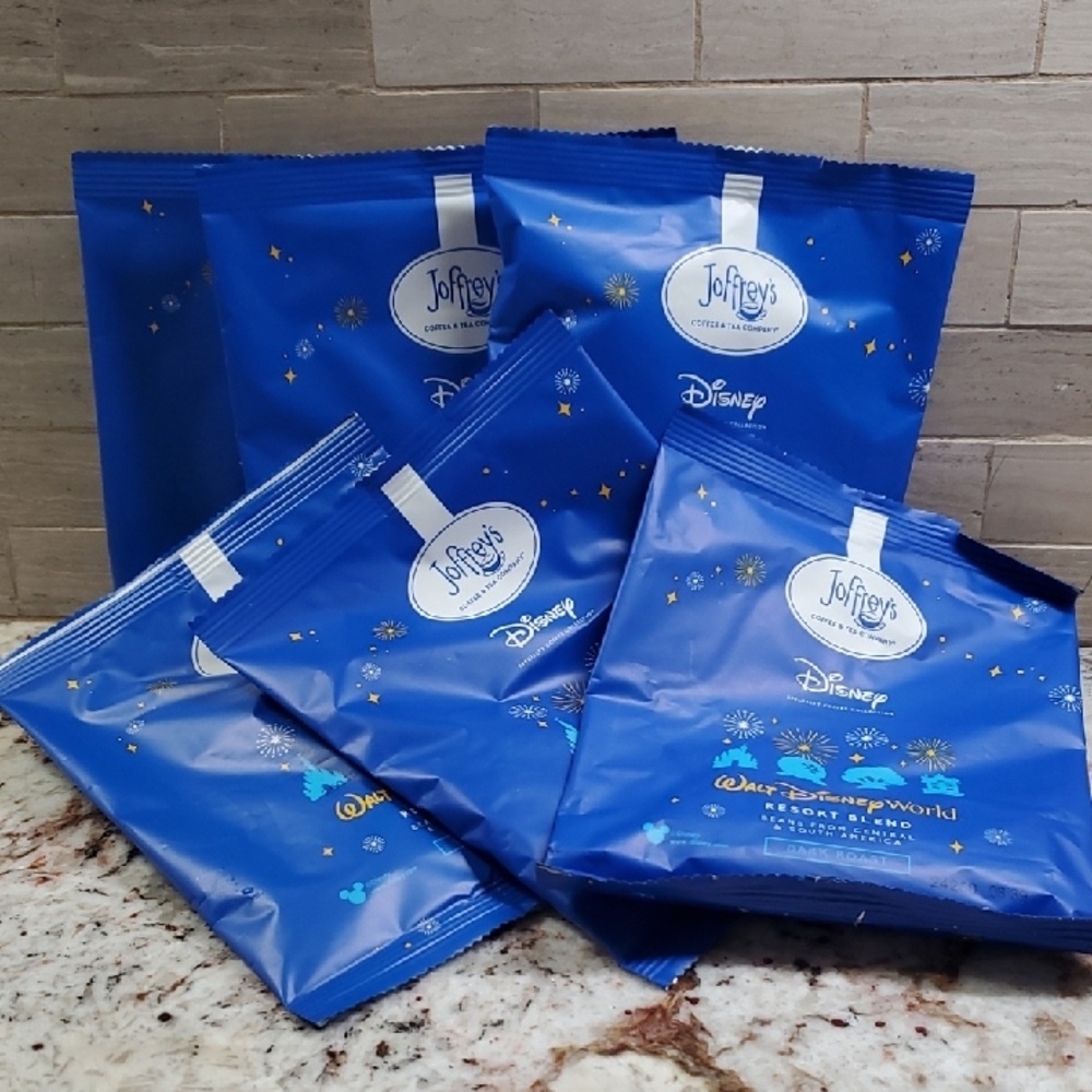 6 Packs Joffrey's Disney Resort Blend Coffee + 1 Bonus Decaf